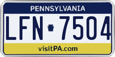 PA license plate LFN7504
