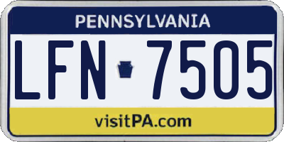 PA license plate LFN7505