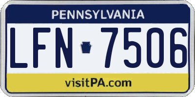PA license plate LFN7506