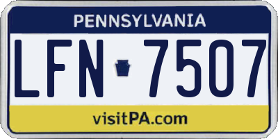 PA license plate LFN7507