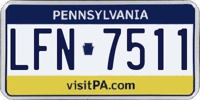 PA license plate LFN7511