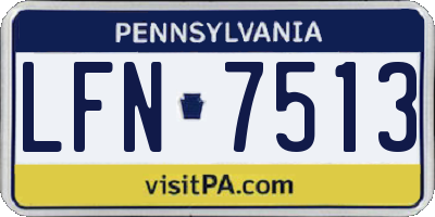 PA license plate LFN7513