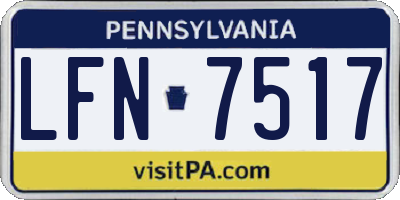 PA license plate LFN7517