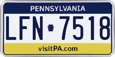 PA license plate LFN7518