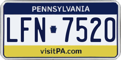 PA license plate LFN7520
