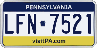 PA license plate LFN7521