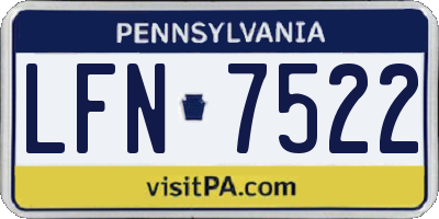 PA license plate LFN7522
