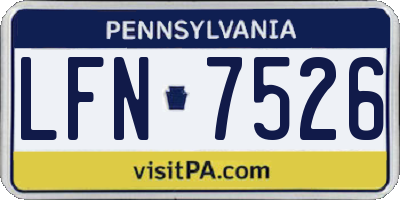 PA license plate LFN7526