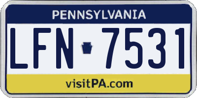 PA license plate LFN7531