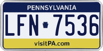 PA license plate LFN7536