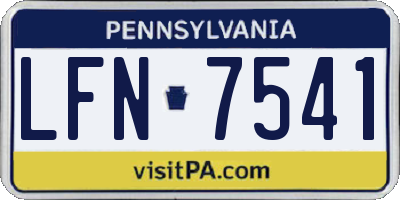 PA license plate LFN7541