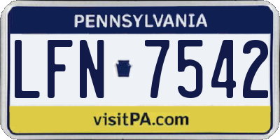 PA license plate LFN7542