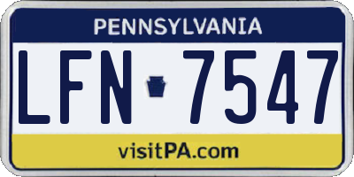 PA license plate LFN7547