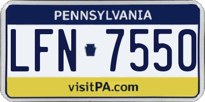 PA license plate LFN7550