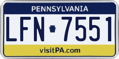 PA license plate LFN7551