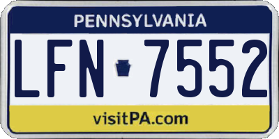 PA license plate LFN7552