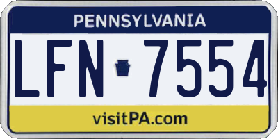 PA license plate LFN7554