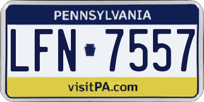 PA license plate LFN7557