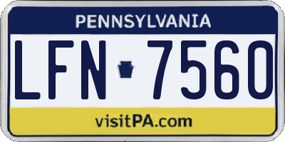PA license plate LFN7560