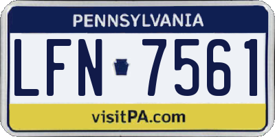 PA license plate LFN7561