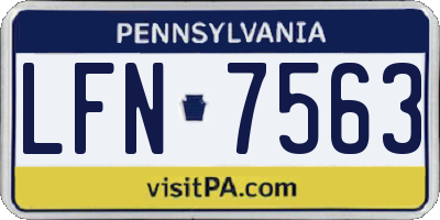 PA license plate LFN7563