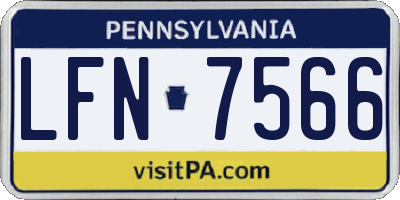 PA license plate LFN7566