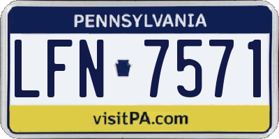 PA license plate LFN7571