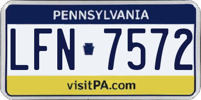 PA license plate LFN7572
