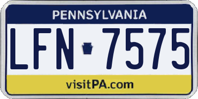 PA license plate LFN7575