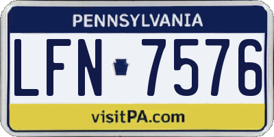 PA license plate LFN7576