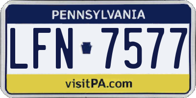 PA license plate LFN7577