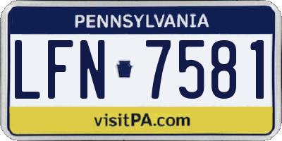 PA license plate LFN7581