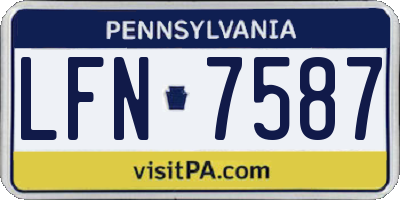 PA license plate LFN7587