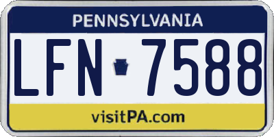 PA license plate LFN7588