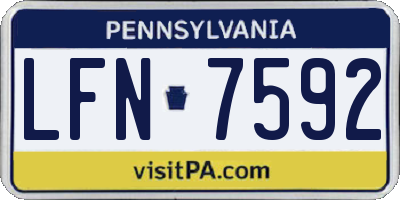 PA license plate LFN7592