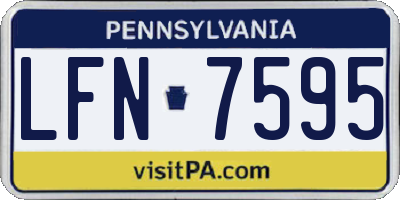 PA license plate LFN7595