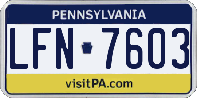 PA license plate LFN7603