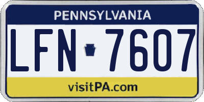 PA license plate LFN7607