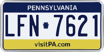 PA license plate LFN7621