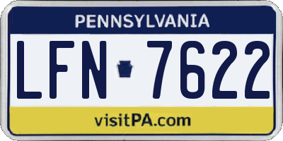 PA license plate LFN7622
