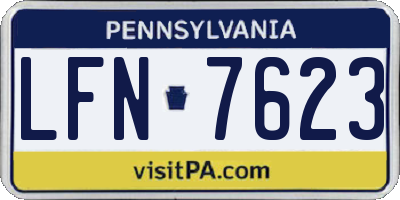 PA license plate LFN7623