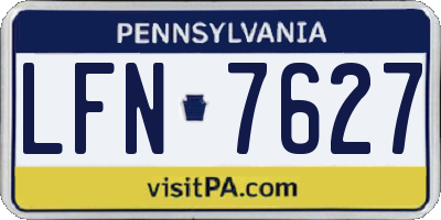 PA license plate LFN7627