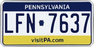 PA license plate LFN7637