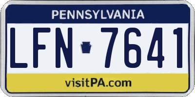 PA license plate LFN7641
