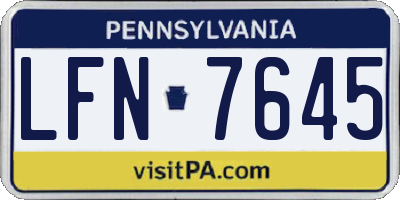 PA license plate LFN7645