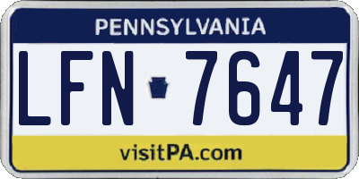 PA license plate LFN7647