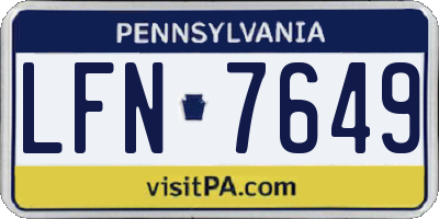 PA license plate LFN7649