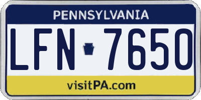 PA license plate LFN7650