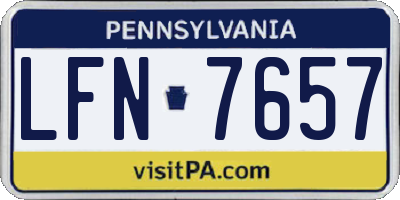 PA license plate LFN7657