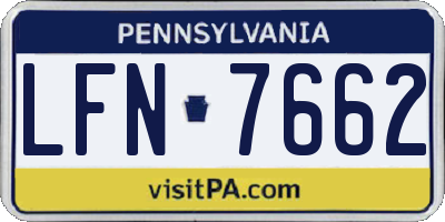 PA license plate LFN7662